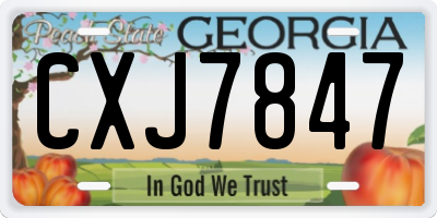GA license plate CXJ7847
