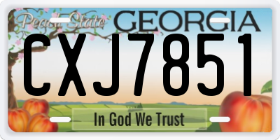 GA license plate CXJ7851