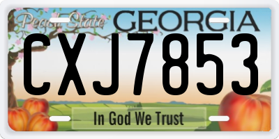 GA license plate CXJ7853