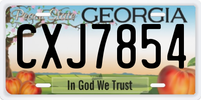 GA license plate CXJ7854