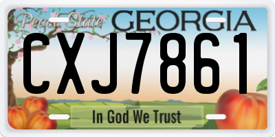 GA license plate CXJ7861