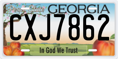 GA license plate CXJ7862