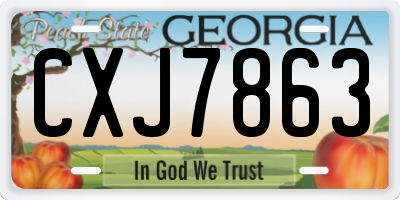 GA license plate CXJ7863