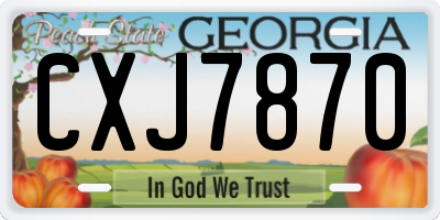 GA license plate CXJ7870