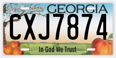 GA license plate CXJ7874