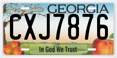GA license plate CXJ7876