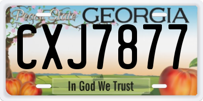 GA license plate CXJ7877