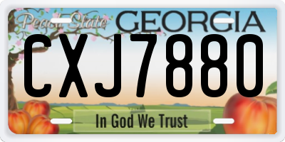 GA license plate CXJ7880