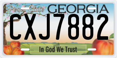 GA license plate CXJ7882