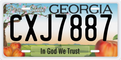 GA license plate CXJ7887