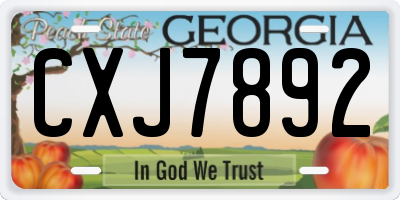 GA license plate CXJ7892
