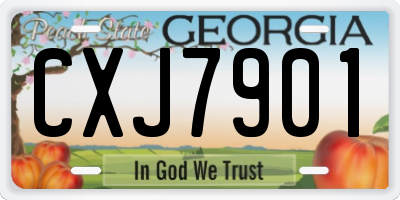 GA license plate CXJ7901