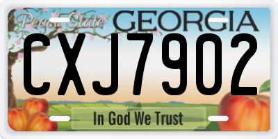 GA license plate CXJ7902