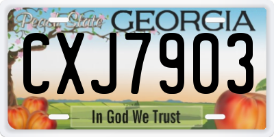 GA license plate CXJ7903