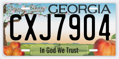 GA license plate CXJ7904