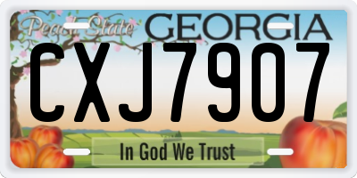 GA license plate CXJ7907