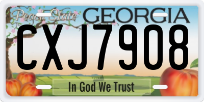GA license plate CXJ7908