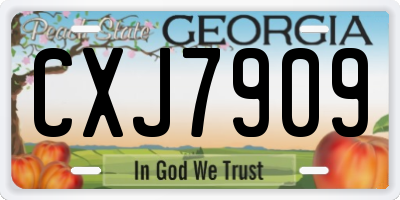 GA license plate CXJ7909