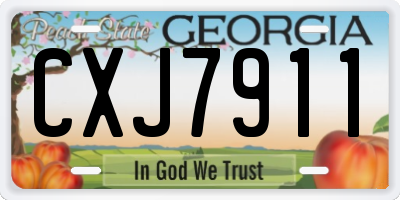 GA license plate CXJ7911