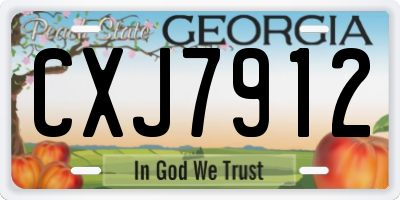 GA license plate CXJ7912