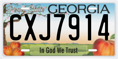GA license plate CXJ7914