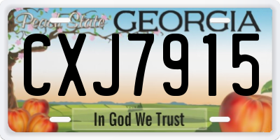 GA license plate CXJ7915
