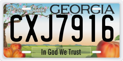 GA license plate CXJ7916