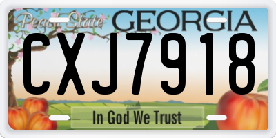 GA license plate CXJ7918