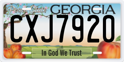GA license plate CXJ7920