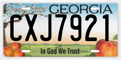 GA license plate CXJ7921