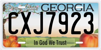 GA license plate CXJ7923