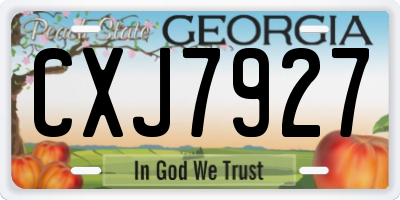 GA license plate CXJ7927