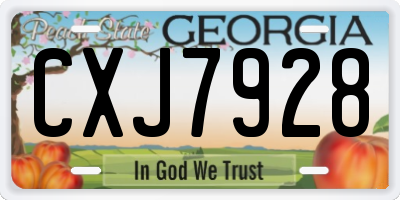 GA license plate CXJ7928