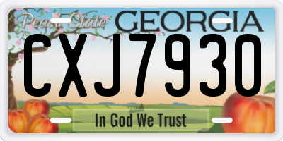 GA license plate CXJ7930