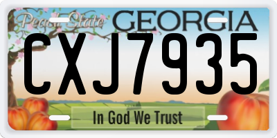 GA license plate CXJ7935