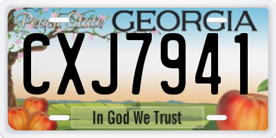 GA license plate CXJ7941