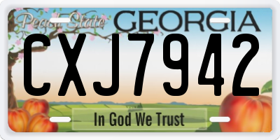 GA license plate CXJ7942