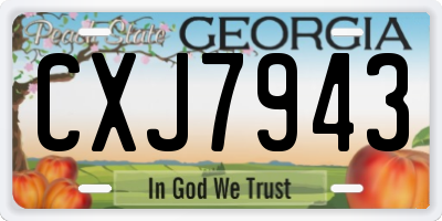 GA license plate CXJ7943