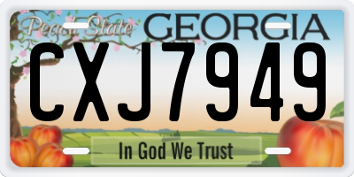 GA license plate CXJ7949
