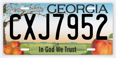 GA license plate CXJ7952