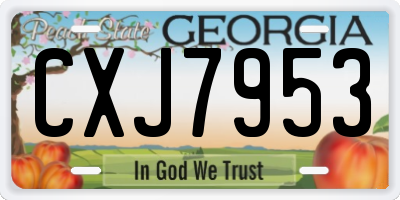 GA license plate CXJ7953