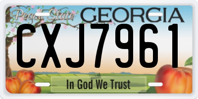 GA license plate CXJ7961