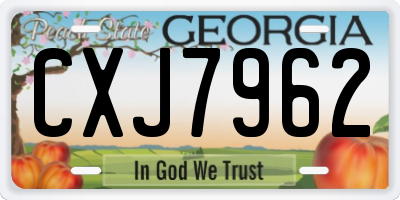 GA license plate CXJ7962