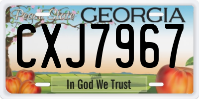 GA license plate CXJ7967
