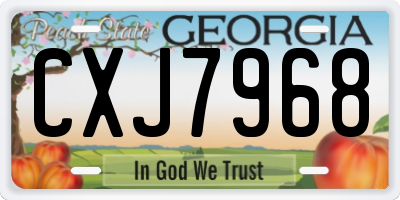 GA license plate CXJ7968