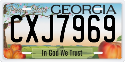 GA license plate CXJ7969