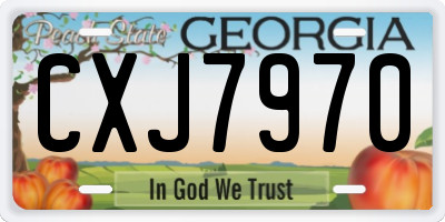 GA license plate CXJ7970