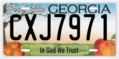 GA license plate CXJ7971