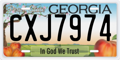 GA license plate CXJ7974