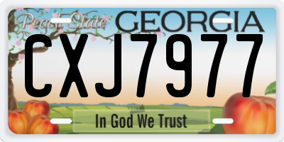 GA license plate CXJ7977